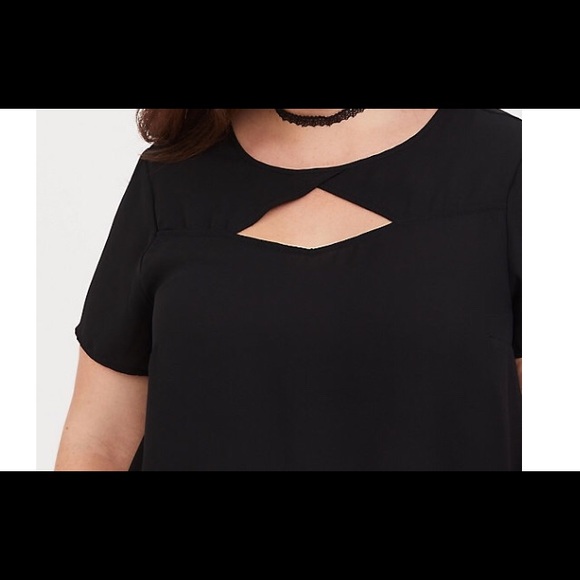 torrid Tops - Torrid Black Cutout Georgette Blouse